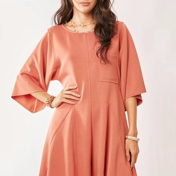 Davi & Dani Solid Draped Sleeve Ties Back Skort Romper - Picture 2 of 5